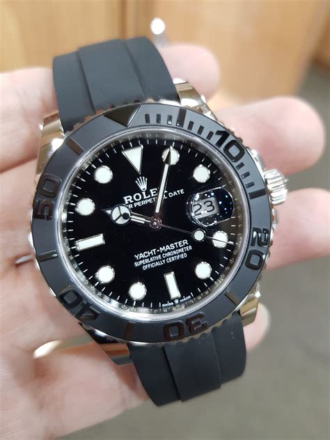 rolex yacht master in black and stainless steel|rolex yacht master price list.